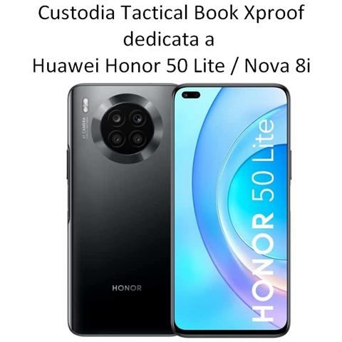 Custodia Originale Book Xproof Flip Case Per Honor 50 Lite - Huawei Nova 8i Black Hawk - Foto 2