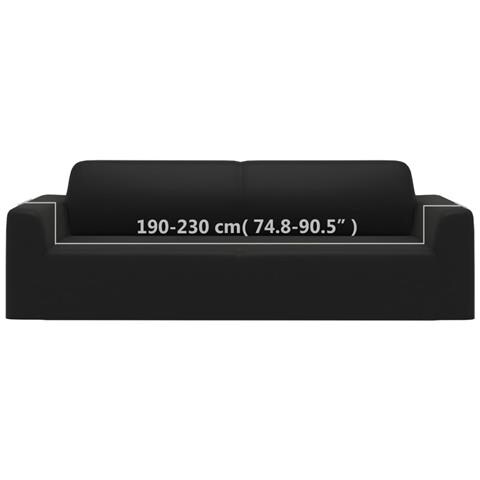 Fodera Elasticizzata Per Divano 3 Posti Jersey Poliestere Nero - Foto 9