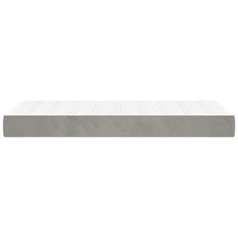 Materasso A Molle Grigio Chiaro 90x190x20 Cm In Velluto - Foto 2