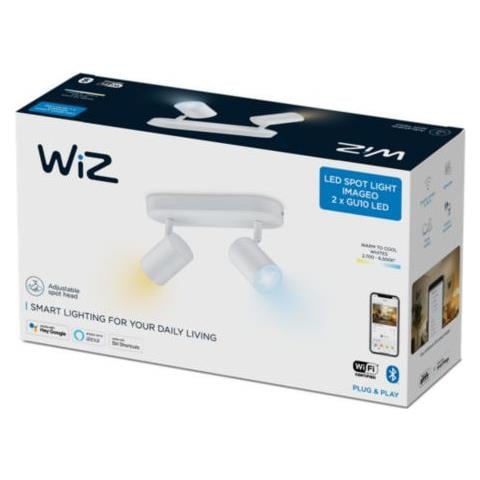 Applique Da Soffitto Led Dimmerabile Cct Smart Wi-fi+bluetooth 4.9w 2 Faretti Imageo Bianco 123x250x105 Mm Metallo - Foto 1