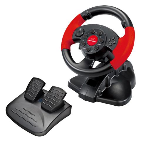 EG103 periferica di gioco Nero, Rosso Volante Digitale PC, Playstation 2, Playstation 3 - Foto 1