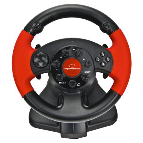 EG103 periferica di gioco Nero, Rosso Volante Digitale PC, Playstation 2, Playstation 3 - Foto 2