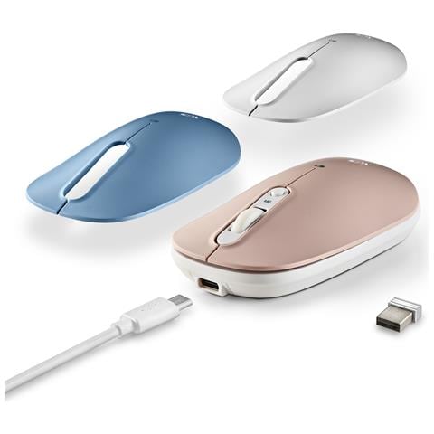 SHELL RB mouse Ambidestro RF senza fili + Bluetooth Ottico 1600 DPI - Foto 5