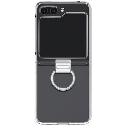 Cover Per Galaxy Z Flip 5 Con Anello In Metallo, Trasparente - Foto 2