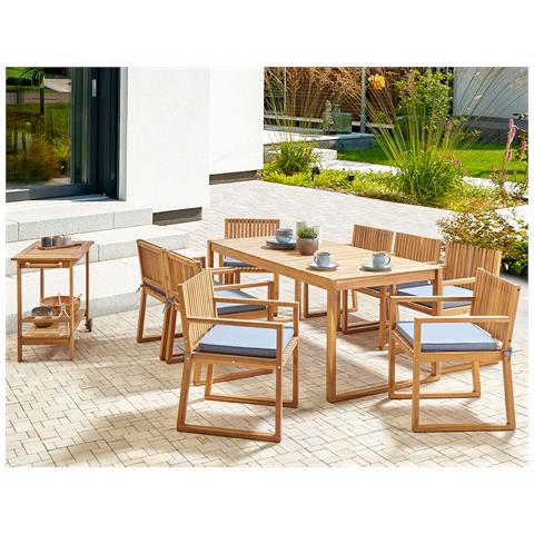 Set Da Pranzo Legno Massiccio Blu Sassari Ii - Foto 1