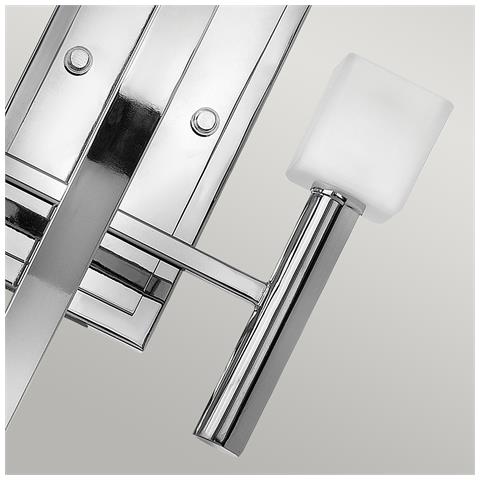 Applique Industrial Nordico Mondo Acciaio Cromo Lucido Vetro 2 Luci G9 3 Led - Foto 2