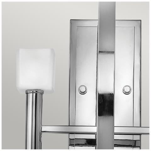 Applique Industrial Nordico Mondo Acciaio Cromo Lucido Vetro 2 Luci G9 3 Led - Foto 3