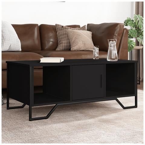 Tavolino da Salotto Nero 100x51x40 cm in Legno Multistrato - Foto 1