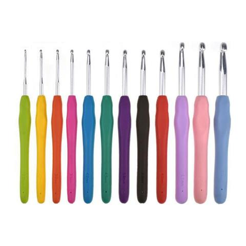 Set Di Uncinetti Da 12 Pezzi, Ago Da Uncinetto, 2/2,5/3/3,5/4/4,5/5/5,5/6/6,5/7/8 Mm Multicolor - Foto 1