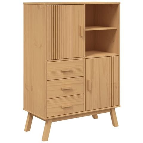 Credenza Olden Marrone 85x43x125 Cm In Legno Massello Di Pino - Foto 1