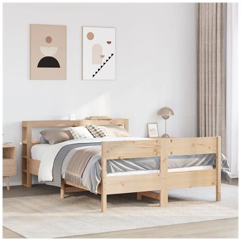 Letto Senza Materasso 150x200 Cm In Legno Massello Di Pino - Foto 1