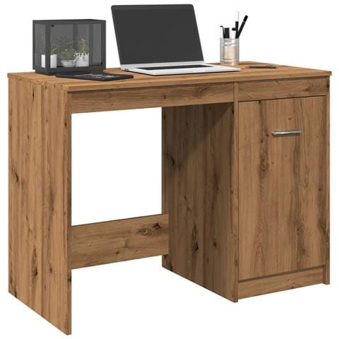 Scrivania Rovere Artigianale 100x50x76 Cm In Legno Multistrato - Foto 1