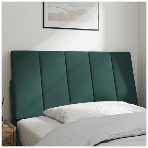 Cuscino Testiera Verde Scuro 100 Cm In Velluto - Foto 3