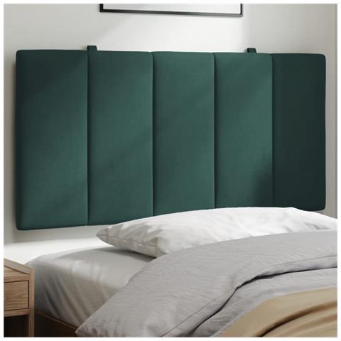 Cuscino Testiera Verde Scuro 100 Cm In Velluto - Foto 1