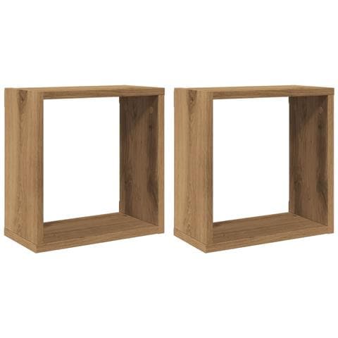 Mensole Parete A Cubo 2 Pz Artigianale 30x15x30 Cm Truciolato - Foto 2