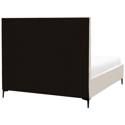 Letto Matrimoniale Tessuto Bouclè Bianco Sporco Con Contenitore 160 X 200 Cm Sezanne - Foto 8