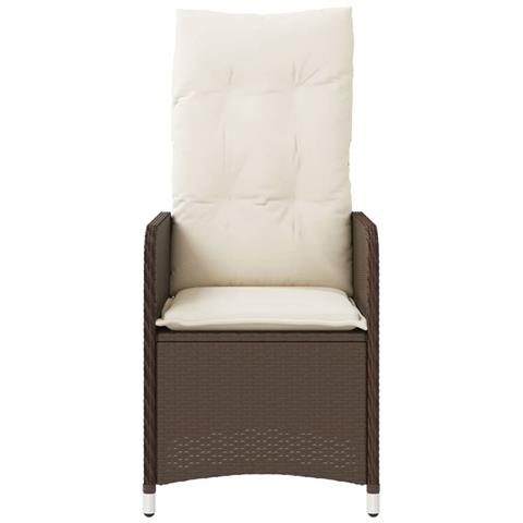 Sedie Reclinabili Giardino 2pz con Cuscini Marrone Polyrattan - Foto 2