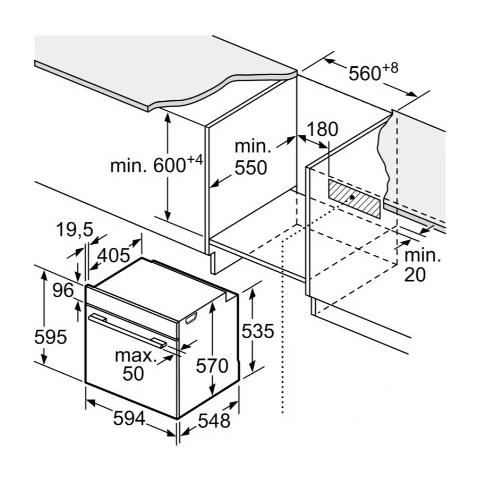 Forno Elettrico da Incasso Serie 4 HQA534EB3 Capacità 71 L Multifunzione Ventilato Cottura a Vapore Potenza 3400 W Colore Nero - Foto 7