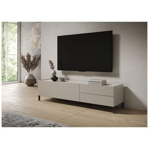 Porta Tv 1 Ribalta/2 Cassetti 160x42x40 Cm Solaria Cashmere - Foto 2