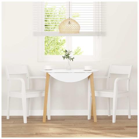 Sedie da Pranzo 2 pz Bianche in Legno Massello di Hevea - Foto 2