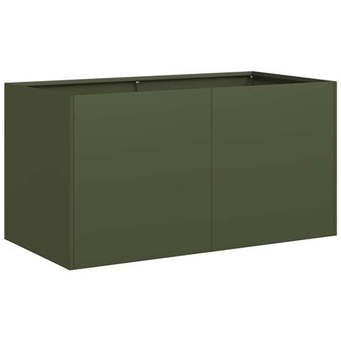 Fioriera Verde Oliva 80x40x40 Cm In Acciaio Laminato A Freddo - Foto 2