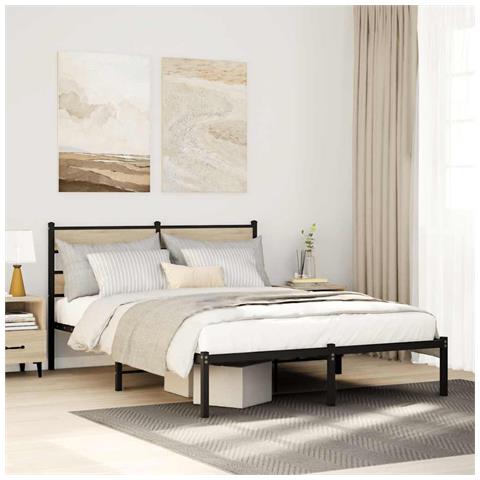 Giroletto Senza Materaso In Metallo Rovere Sonoma 140x190 Cm - Foto 1