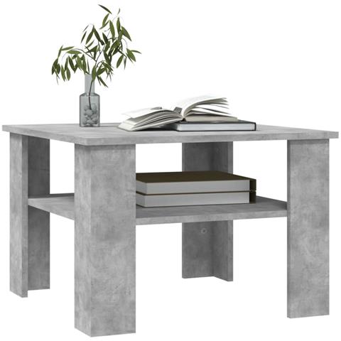 Tavolino Da Salotto Grigio Cemento 60x60x42cm Legno Multistrato - Foto 2