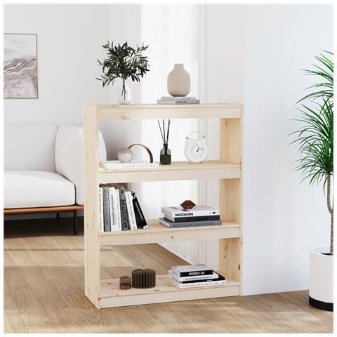 Libreria /divisorio 80x30x103,5 Cm In Legno Massello Di Pino - Foto 8