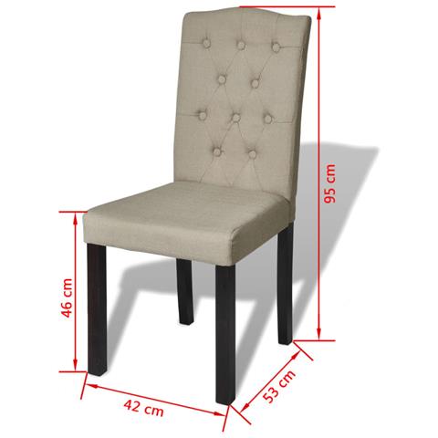 Sedie Da Pranzo 2 Pz Cammello In Tessuto - Foto 6