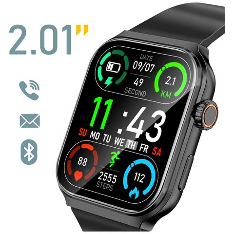 Orologio Connesso Bluetooth Sport Chiamate, Nero - Foto 5