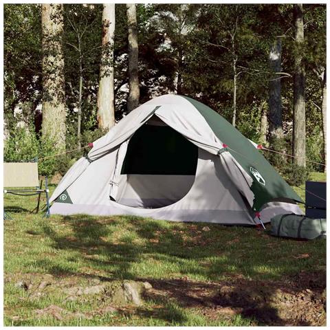 Tenda da Campeggio a Cupola per 2 Persone Verde Impermeabile - Foto 2