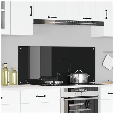 Retro cucina Nera 120x50x0.6 cm Vetro temperato - Foto 2