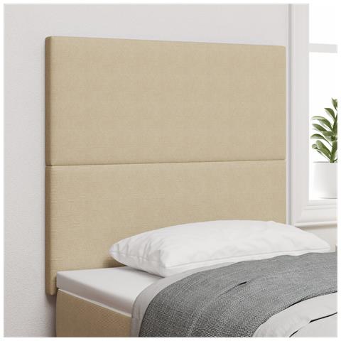 Testiera Design Semplice Verde Chiaro Grigio 100 cm Tessuto Corduroy - Foto 2