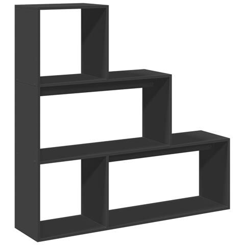 Libreria Divisorio 3 Ripiani Nera 123x29x123 cm in Truciolato - Foto 1