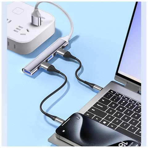 Adattatore Usb-c A 4 Porte: Espandi La Connettività Con Usb 2.0 E 3.0 Silver - Foto 4