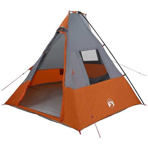 Tenda con tetto Grigio e Arancione e Nero 383 x 338 x 217 cm - Foto 1