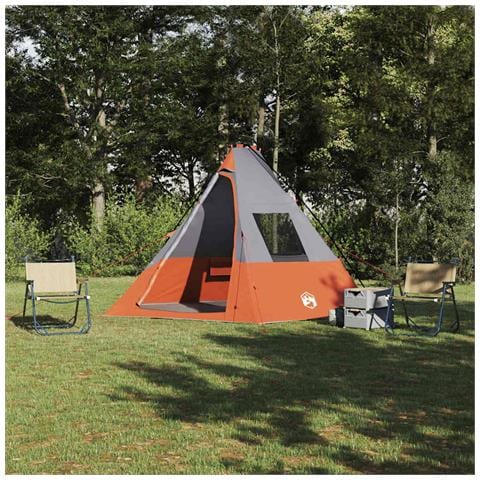 Tenda con tetto Grigio e Arancione e Nero 383 x 338 x 217 cm - Foto 2