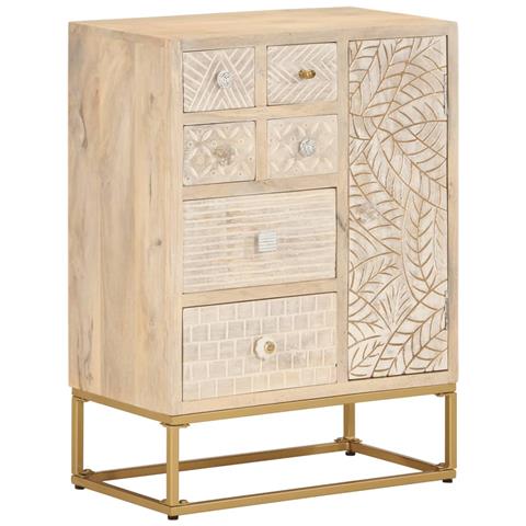 Lusso Casadino -  Credenza 55x30x76 Cm In Legno Massello Di Mango E Ferro - Foto 2