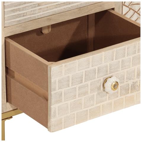 Lusso Casadino -  Credenza 55x30x76 Cm In Legno Massello Di Mango E Ferro - Foto 8