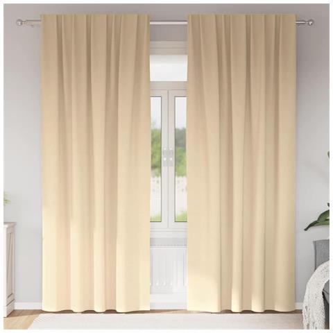 Tende con tende 2 pcs Crema 260x140cm Poliestere - Foto 2