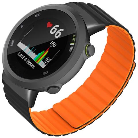 Cinturino Magnetico In Silicone Compatibile Con Garmin Forerunner 45/45s /swim 2 - Vari Colori Black+orange - Foto 4