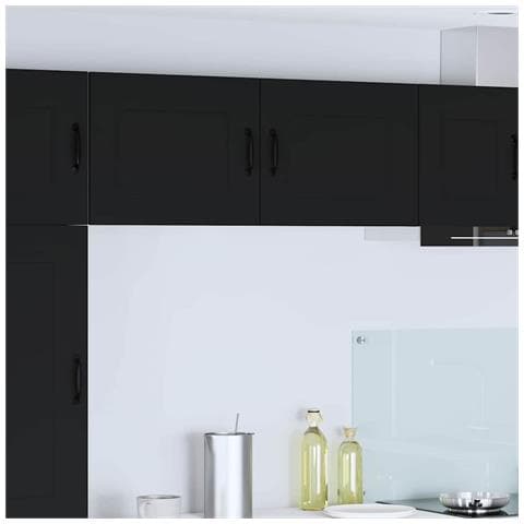 Pensile cucina con porta Nero 50 x 31 x 40 cm Legno multistrato - Foto 2