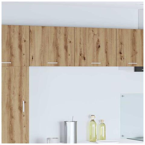 Armadio pensile con porta Riga 2 pcs Rovere Artigiano e Bianco - Foto 2