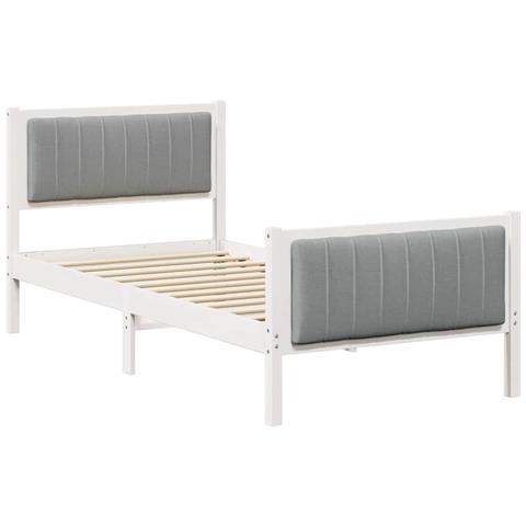 Struttura del Letto Bianco e grigio chiaro 90 x 190 cm - Foto 1