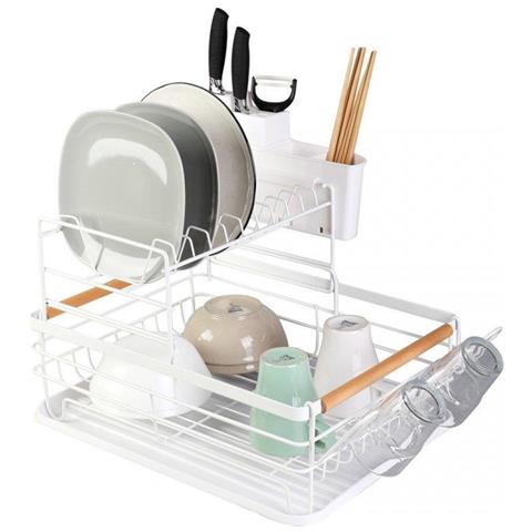 Scolapiatti a due livelli Elitehoff E-8120 con portaposate e vassoio - Foto 1