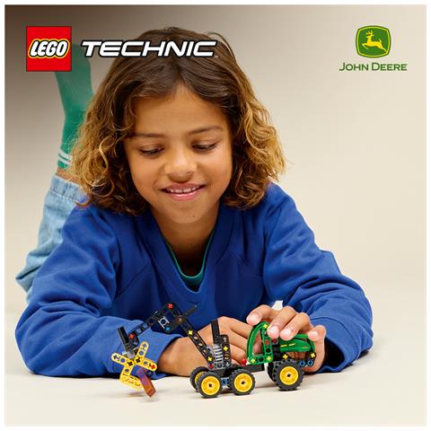 Technic 42218 Mietitrebbia Gommato John Deere 1470H, Veicolo Giocattolo da Cantiere, Braccio Rotante e Pinza, Regalo 7+ - Foto 2