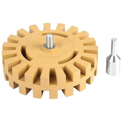 Disco Di Gomma Per Rimozione Colla ""fiore"" 100mm + Adattatore Per Trapano - Alta Qualità, 4000 Rpm, Facile Montaggio, Versatile Su Superfici - Foto 1
