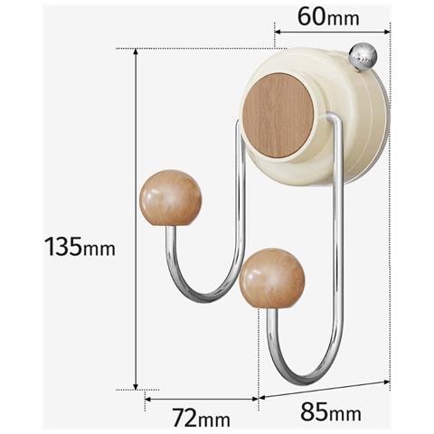 Gancio A Ventosa - Appendiabiti A Sfera Per Cappotti E Cappelli, Senza Necessità Di Trapano Yellow - Foto 2