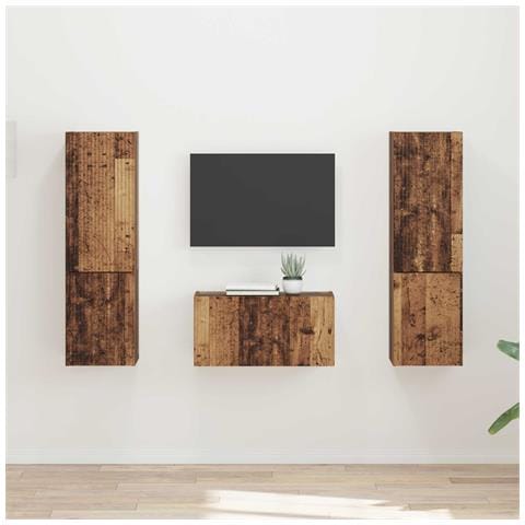 Set mobile TV 5 pcs Legno vecchio Legno multistrato - Foto 2