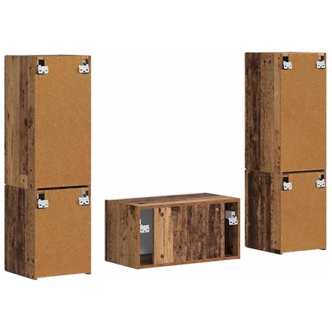 Set mobile TV 5 pcs Legno vecchio Legno multistrato - Foto 9